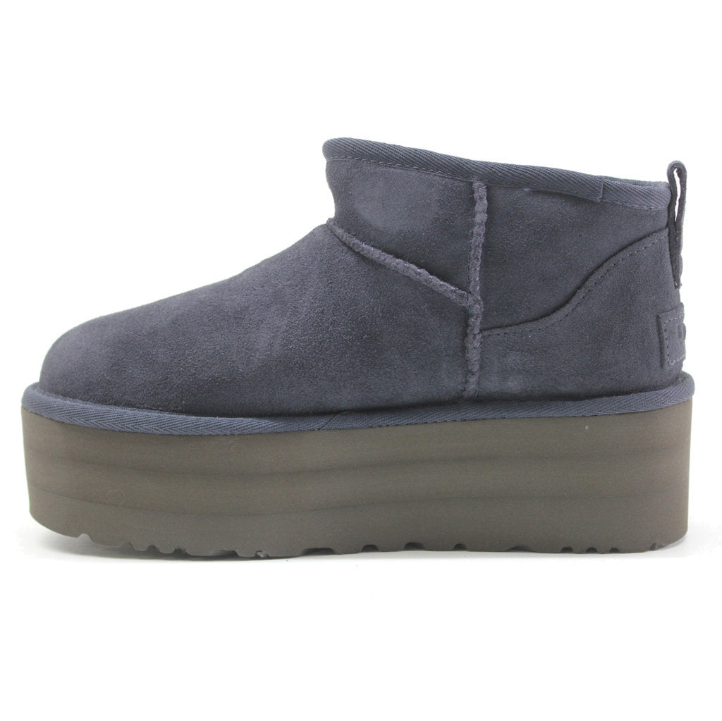 Ugg Classic Ultra Mini Platform Suede Womens Boots#color_eve blue