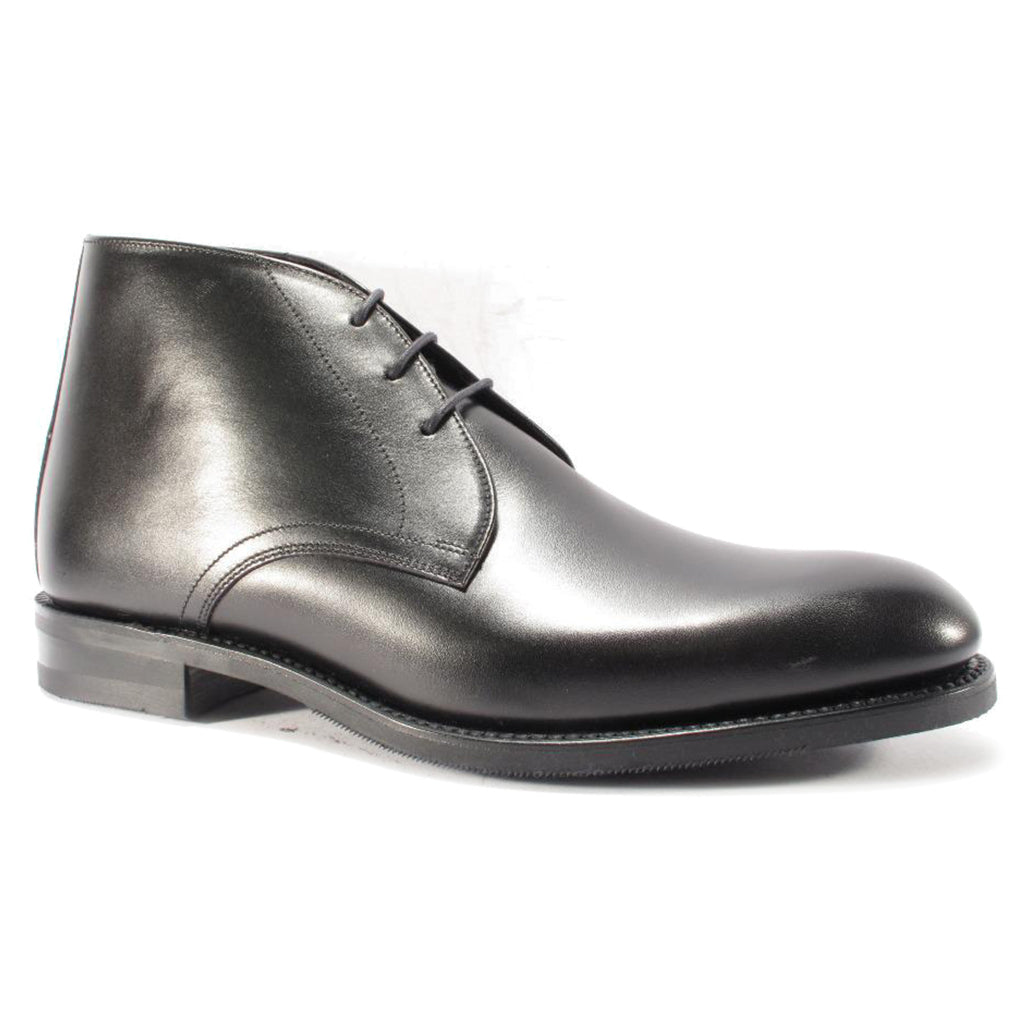 Loake Deangate Polished Leather Men's Chukka Boots#color_carbon black