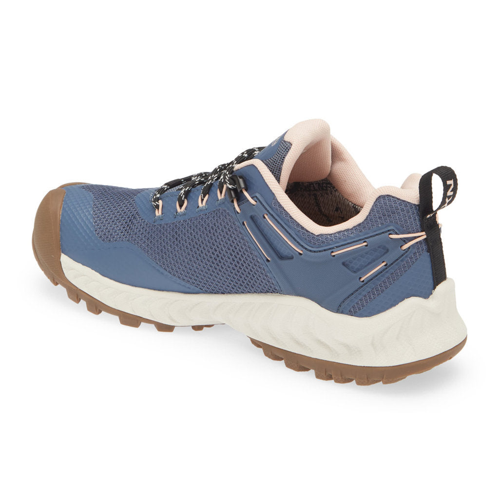 Keen NXIS EVO Mesh Women's Lightweight Waterproof Hiking Trainers#color_vintage indigo peachy keen