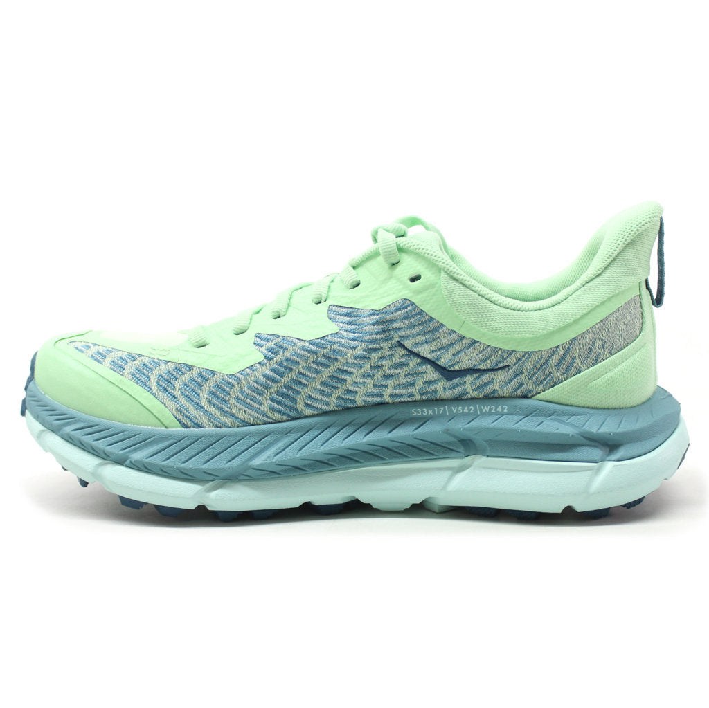 Hoka One One Mafate Speed 4 Textile Synthetic Womens Trainers#color_lime glow ocean mist