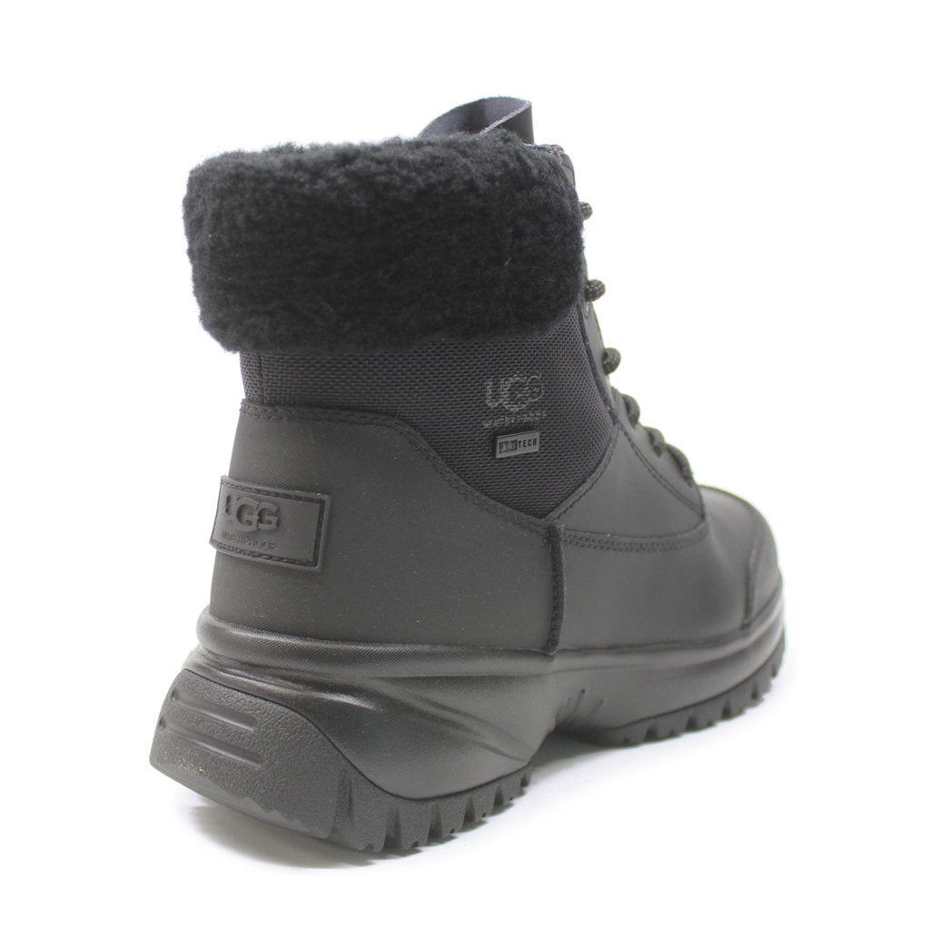 UGG Yose Fluff V2 Waterproof Leather Women's Winter Boots#color_black