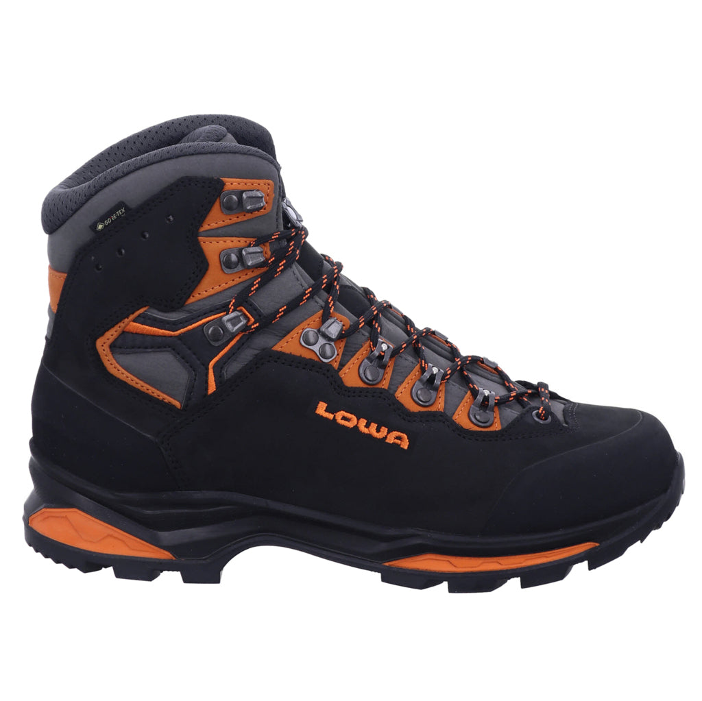 Lowa Camino Evo GTX Nubuck Leather Men's Hiking Boots#color_black orange