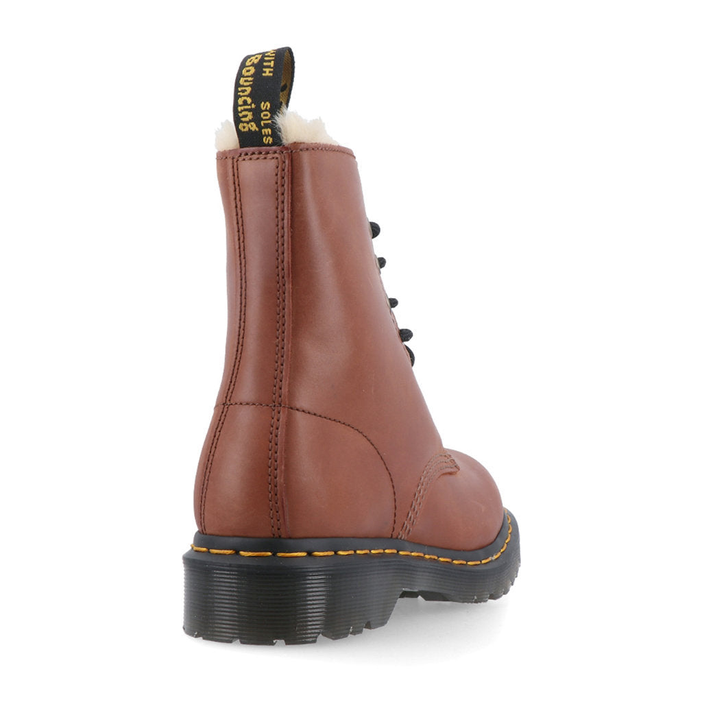 Dr. Martens 1460 Serena Faux Fur-Lined Leather Women's Ankle Boots#color_saddle tan