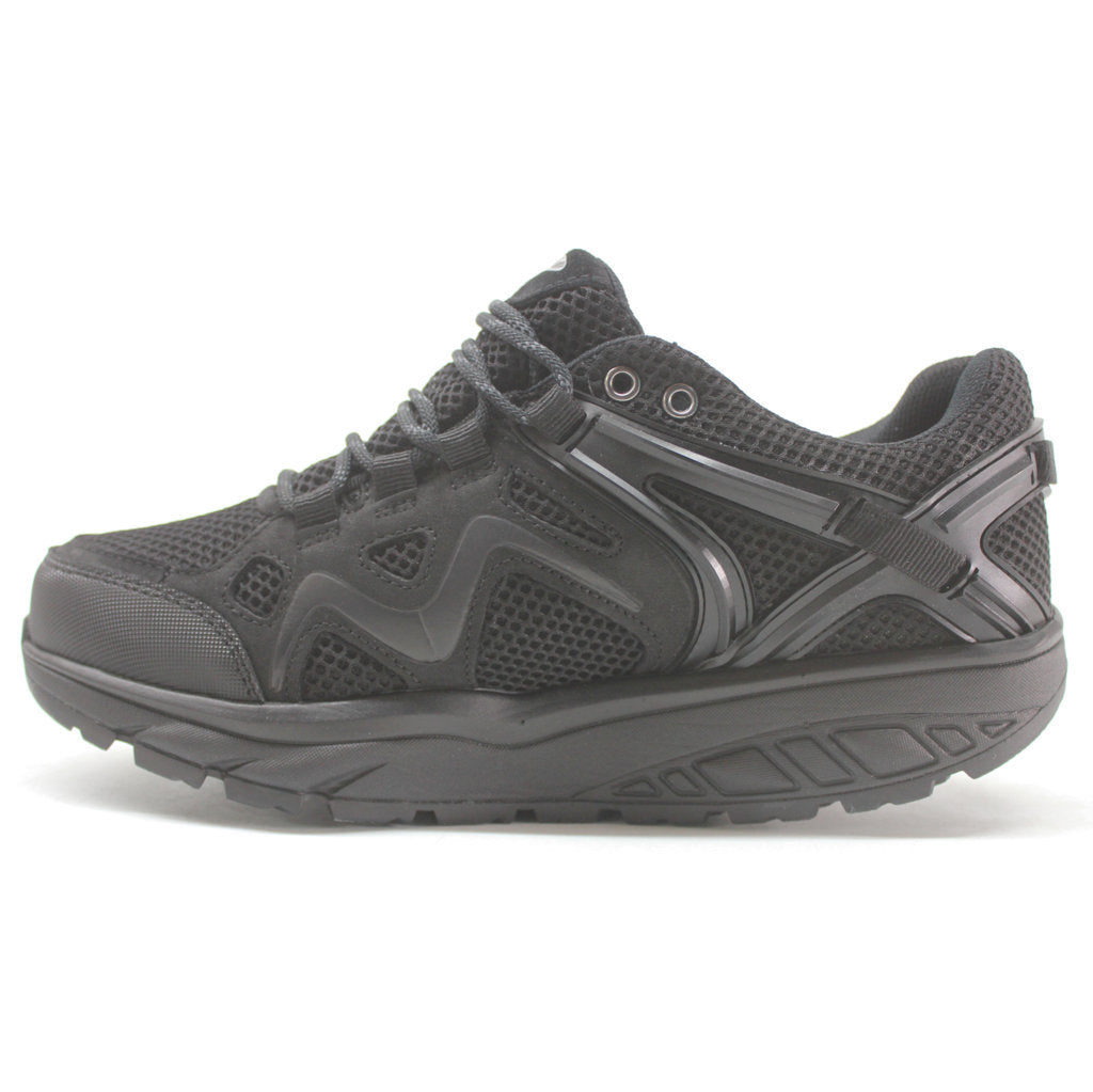 MBT Himaya 18 SYM Nubuck Leather & Mesh Women's Low-Top Trainers#color_black