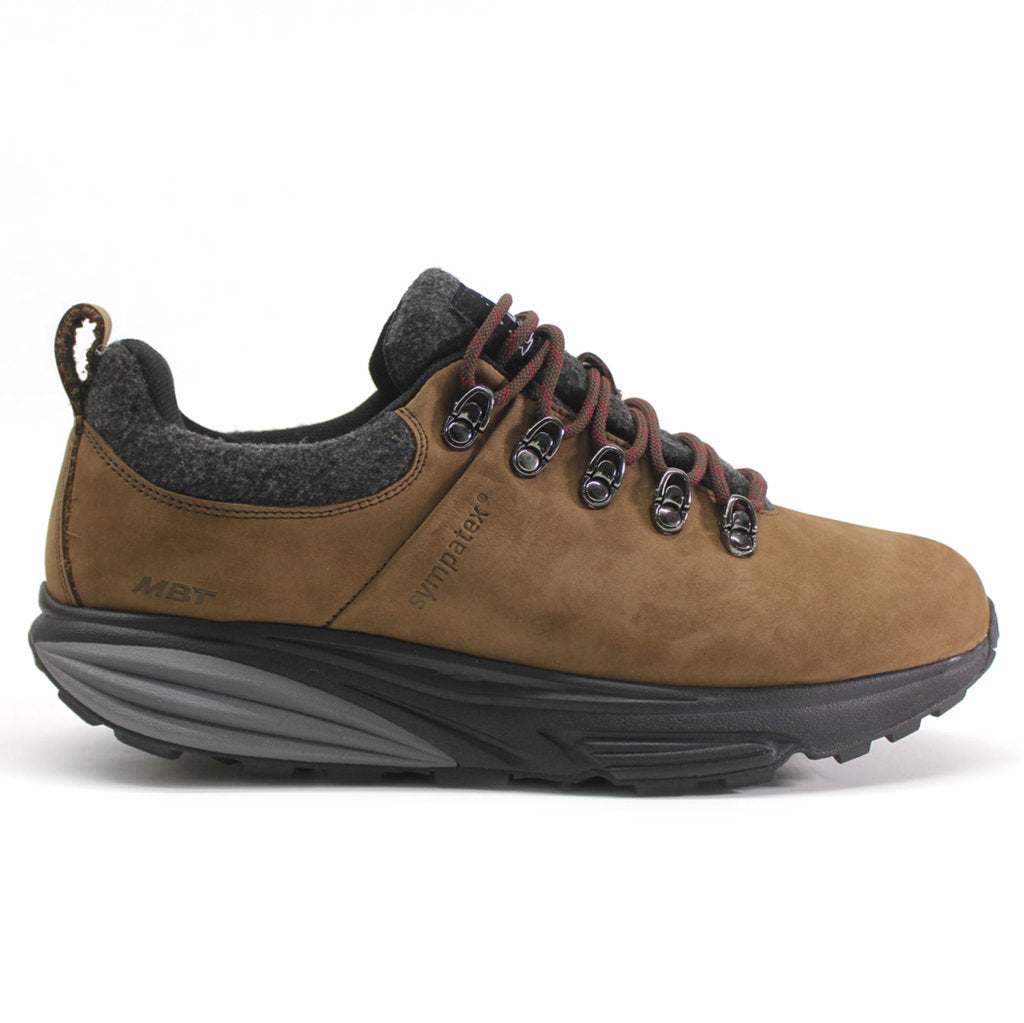 MBT MT Alpine SYM Full Grain Leather Men's Hiking Trainers#color_chocolate brown