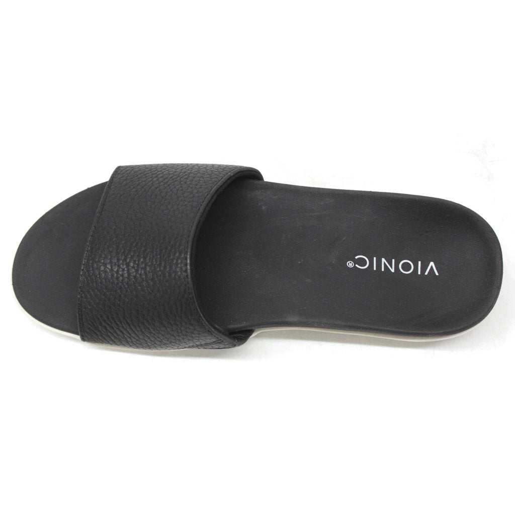 Vionic Val Leather Womens Sandals#color_black