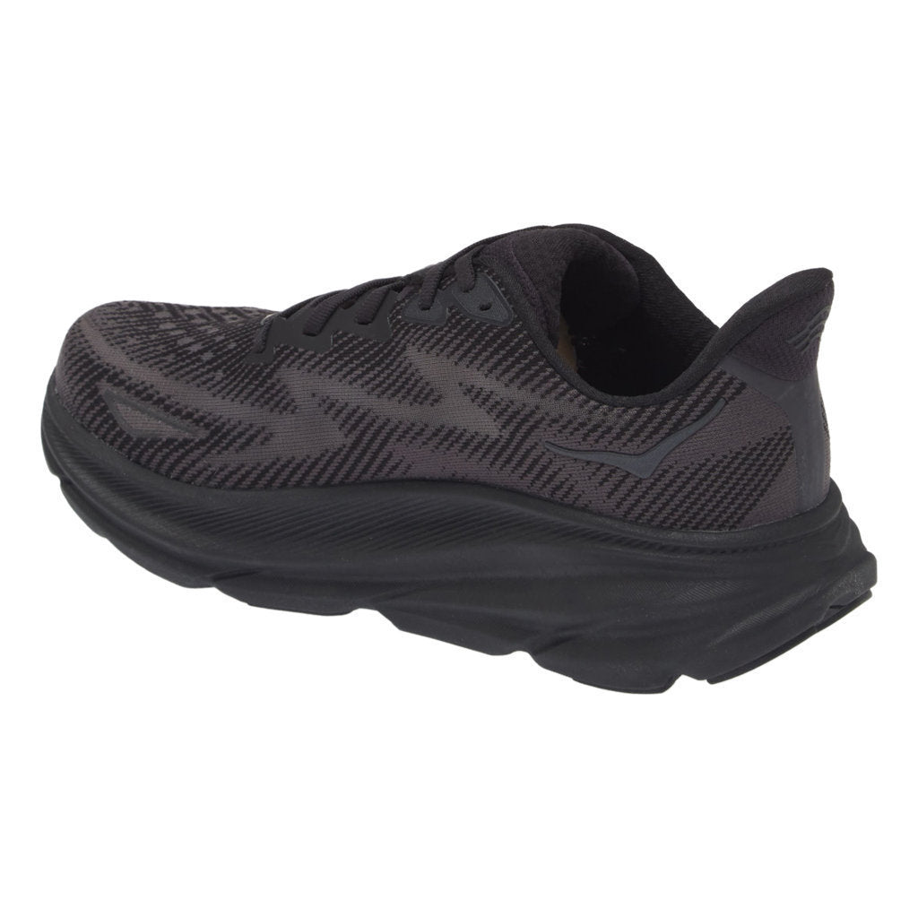 Hoka One One Clifton 9 Wide Mesh Men's Low-Top Road Running Trainers#color_black black