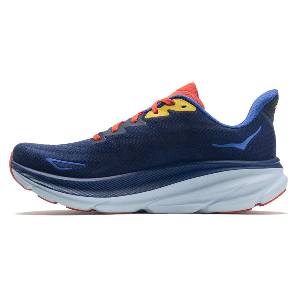 Hoka One One Clifton 9 Wide Mesh Men's Low-Top Road Running Trainers#color_bellwether blue dazzling blue