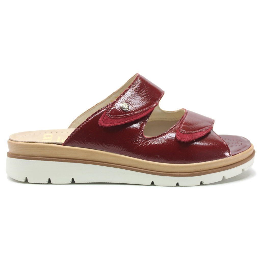 Fidelio Glory Leather Women's Wedge Slip-on Sandals#color_bordo