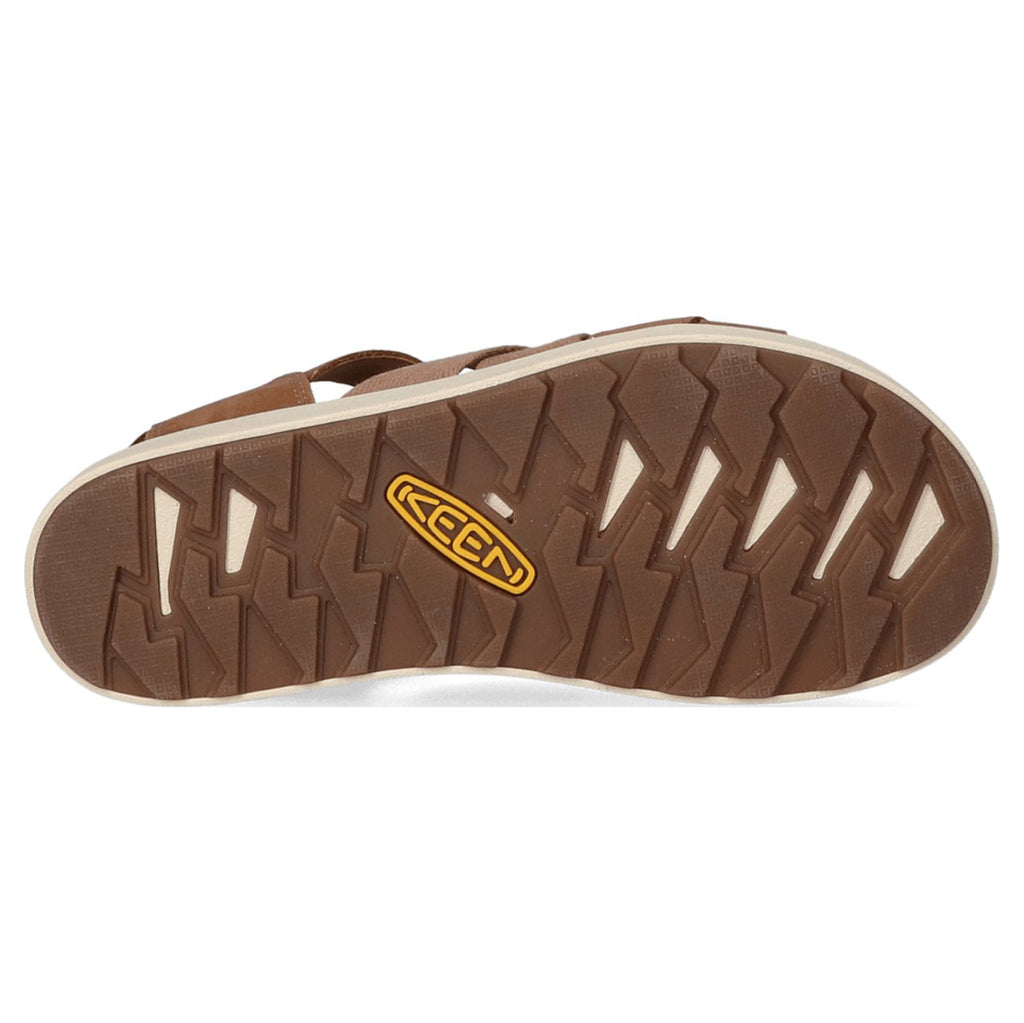 Keen Elle Mixed Strap Leather & Textile Women's Sandals#color_toasted coconut birch