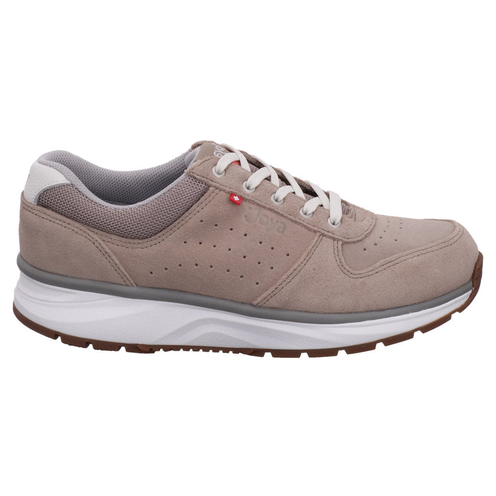 Joya Dynamo Classic Velour Leather Women's Wide Trainers#color_beige