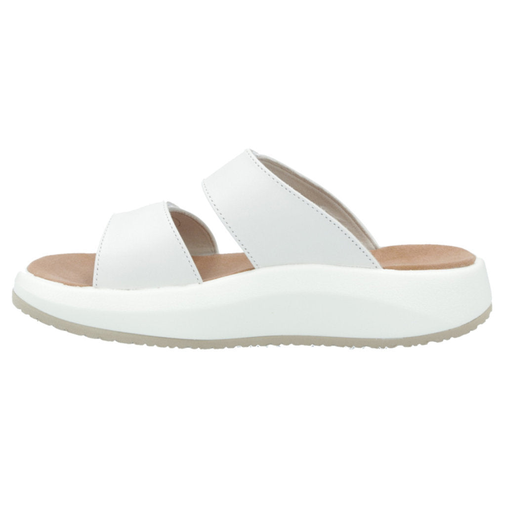 Joya Vienna II Full Grain Leather Women's Wide Slip-On Sandals#color_white