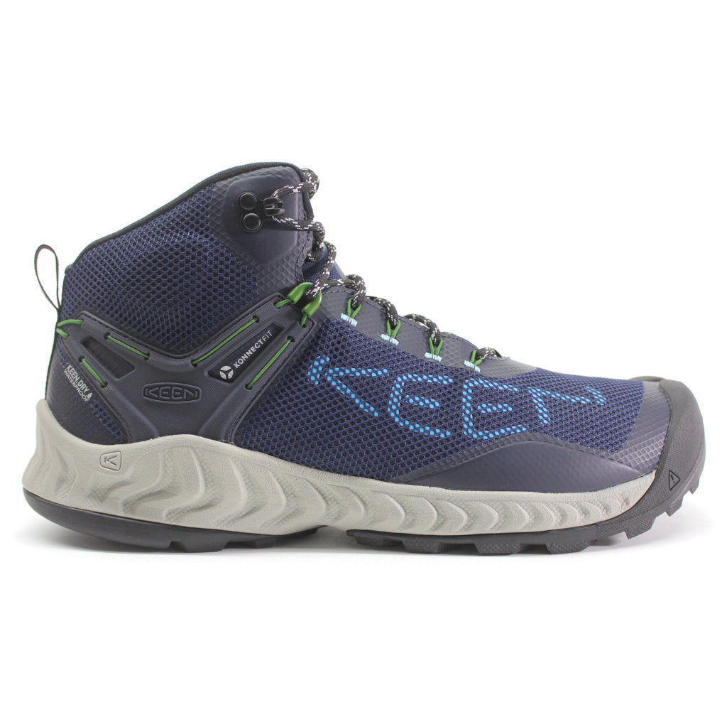 Keen NXIS EVO Mid Mesh Men's Lightweight Waterproof Hiking Trainers#color_naval academy ipanema