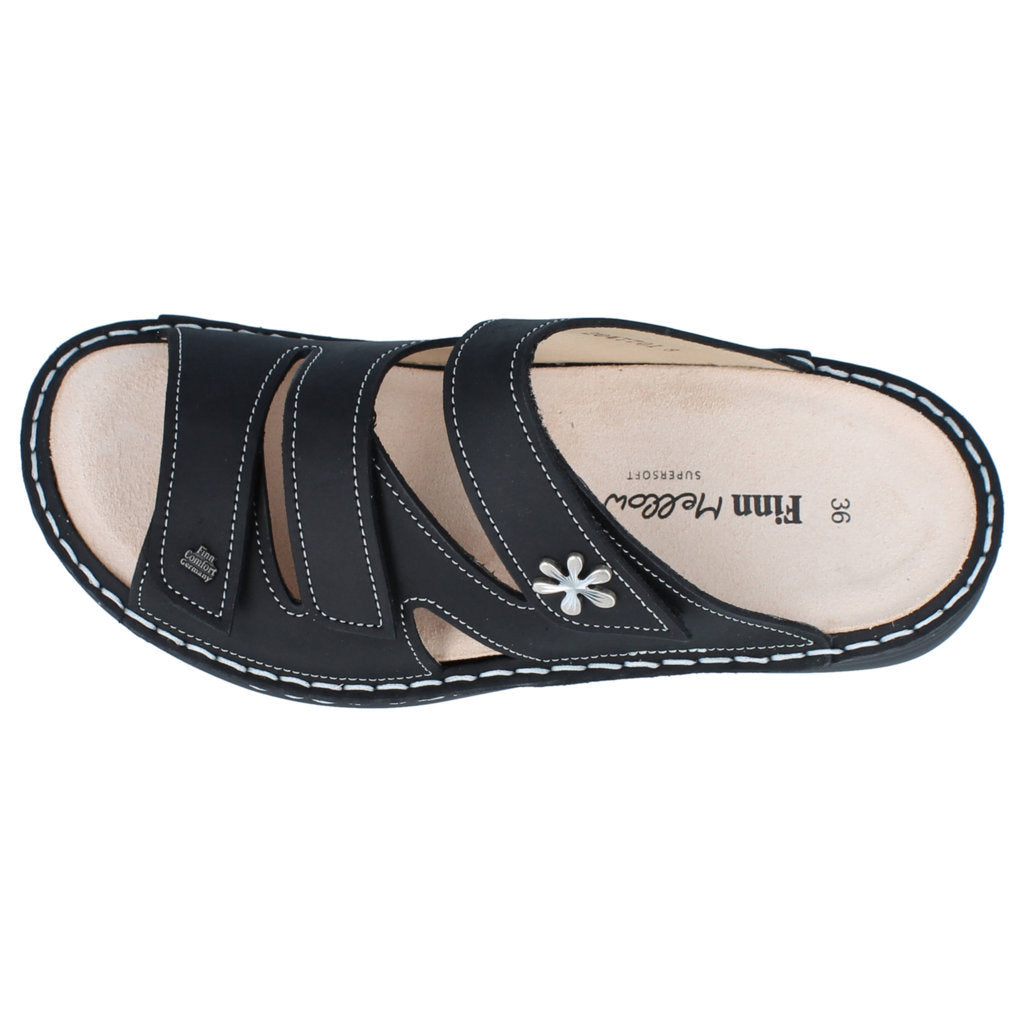 Finn Comfort Grenada Leather Women's Slip-On Sandals#color_black