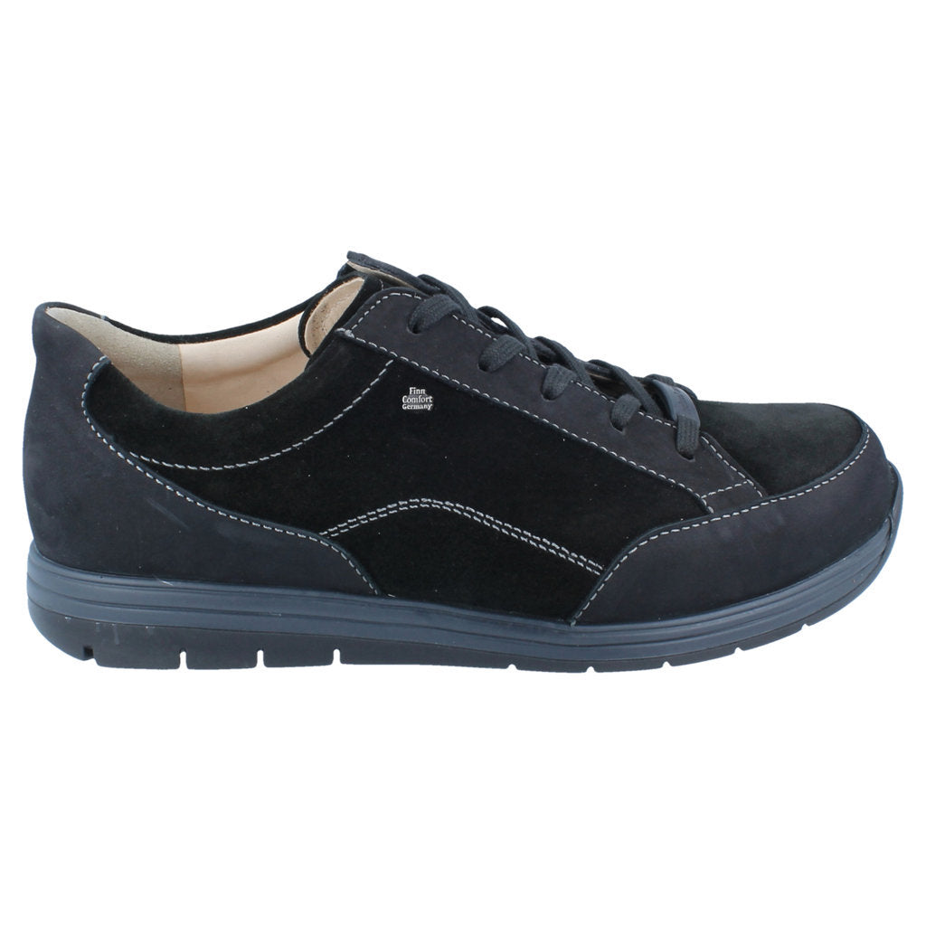 Finn Comfort Osorno Nubuck Leather Men's Wide Shoes#color_black