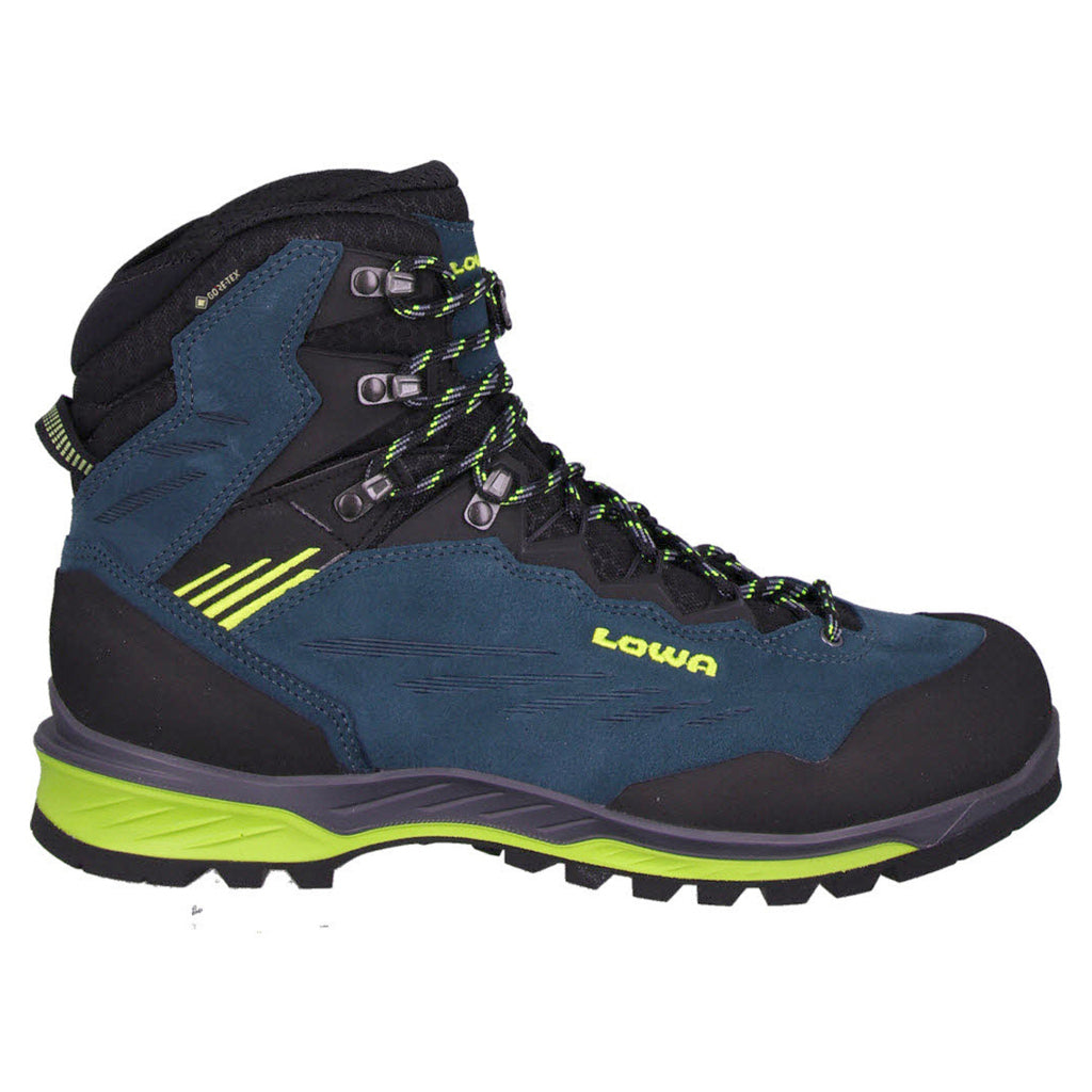 Lowa Cadin II GTX Mid High Suede Textile Men's Hiking Boots#color_steel blue lime