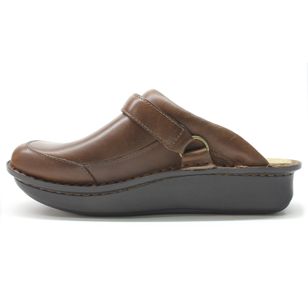 Alegria Seville Clogs Leather Women's Slip-on Shoes#color_oiled brown