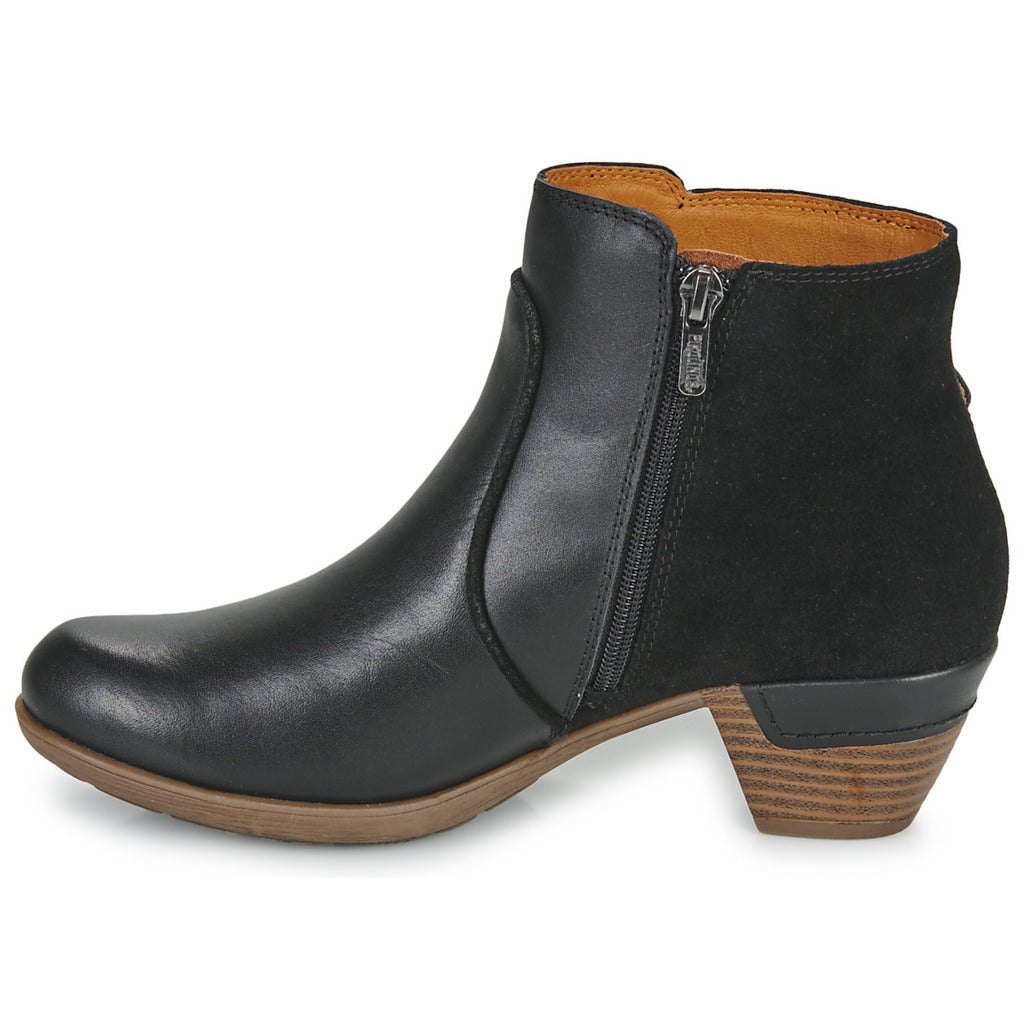 Pikolinos Rotterdam Leather Women's Heeled Ankle Boots#color_black