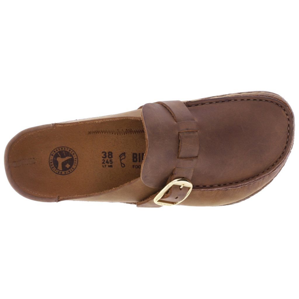 Birkenstock Buckley Oiled Leather Unisex Sandals#color_cognac