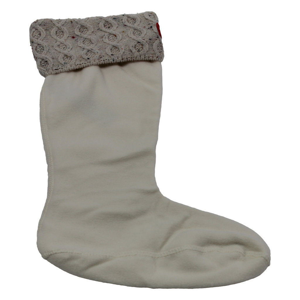 Hunter Twist Cable Tall Boot Sock Polyfleece Unisex Socks#color_hunter white