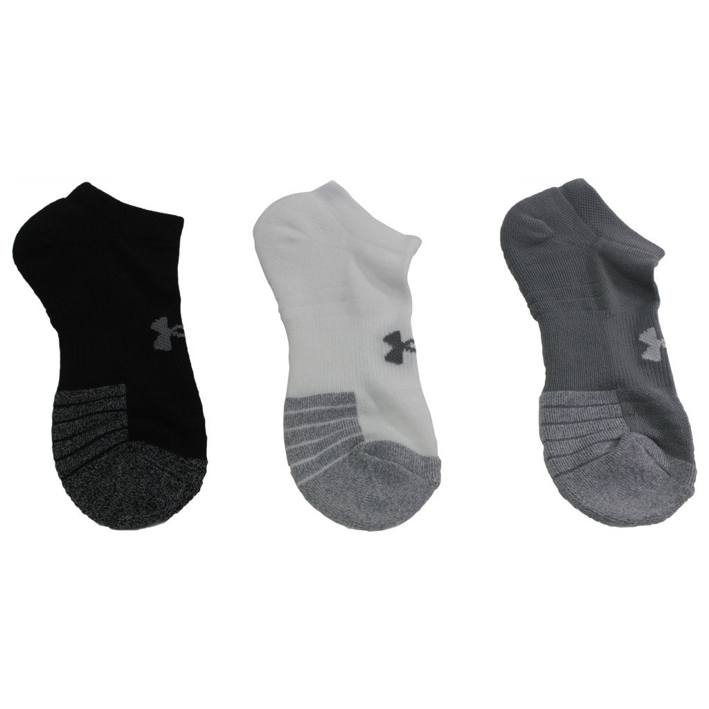 HeatGear No Show Cut 3 Pack Socks Unisex#color_Steel White