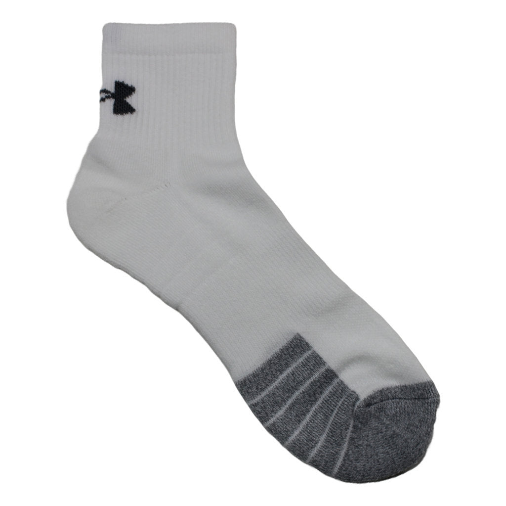 Under Armour Heatgear Quarter 3 Pack Polyamide Unisex Socks#color_white steel