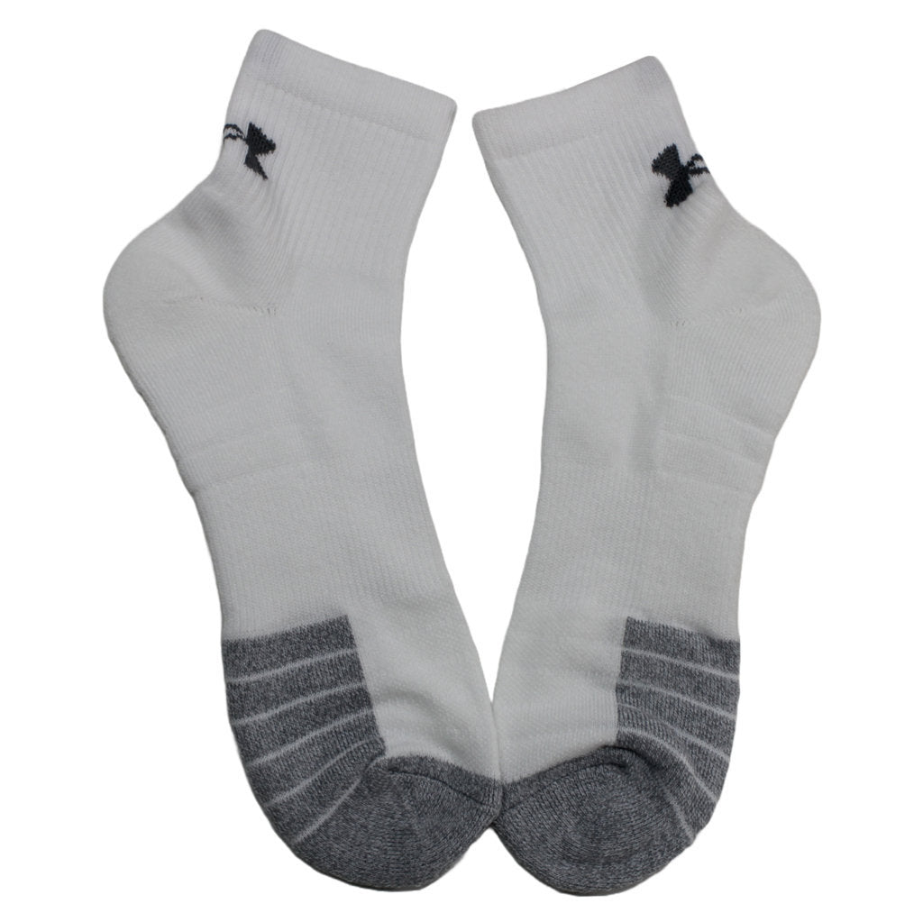 Under Armour Heatgear Quarter 3 Pack Polyamide Unisex Socks#color_white steel