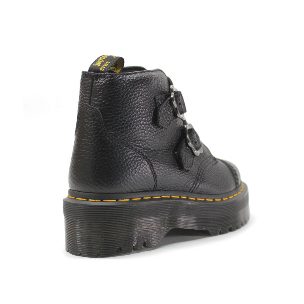 Dr. Martens Devon Flower Milled Nappa Leather Womens Boots#color_black