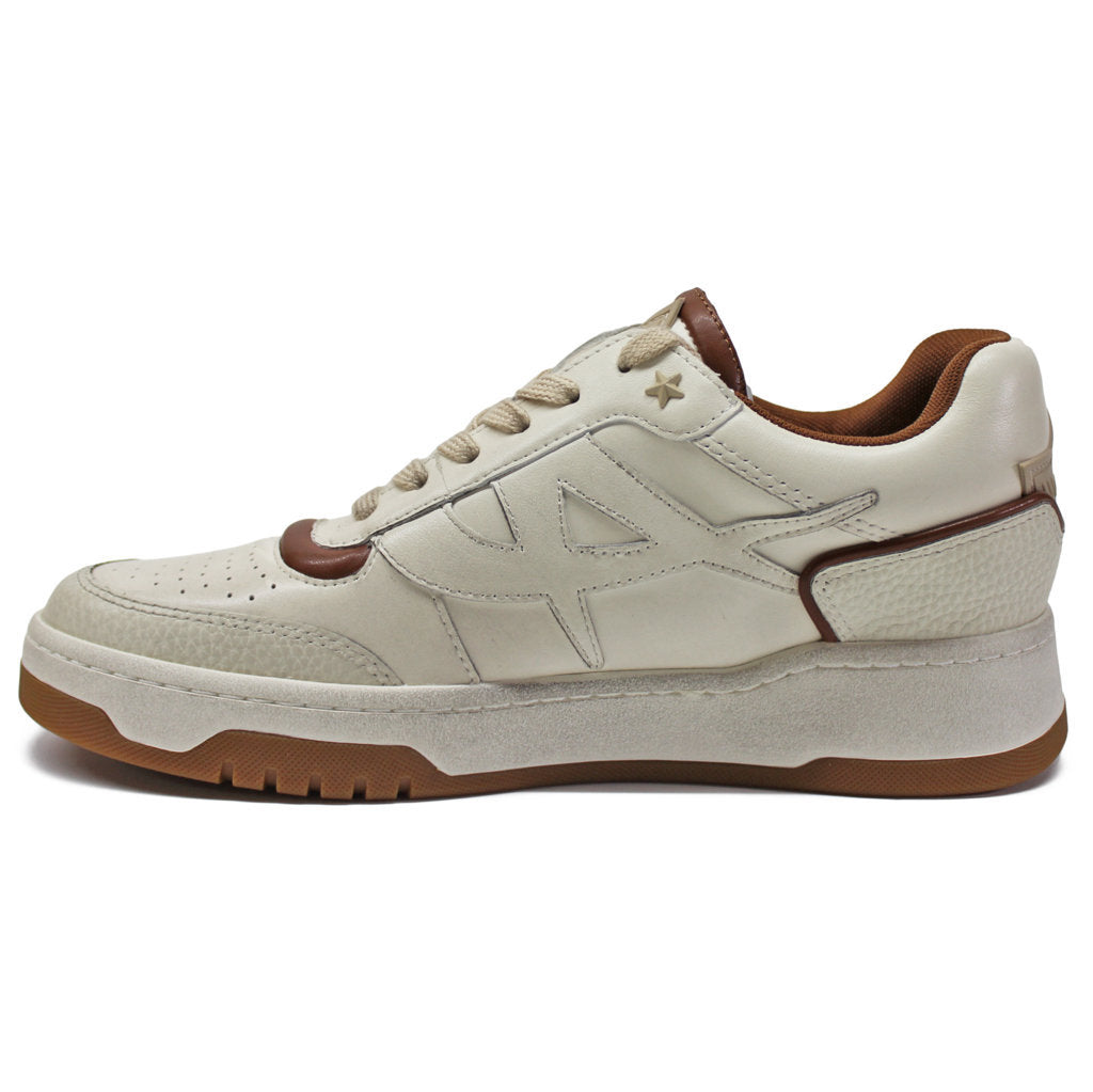 Ash Blake Leather Womens Trainers#color_gardenia amber gardenia