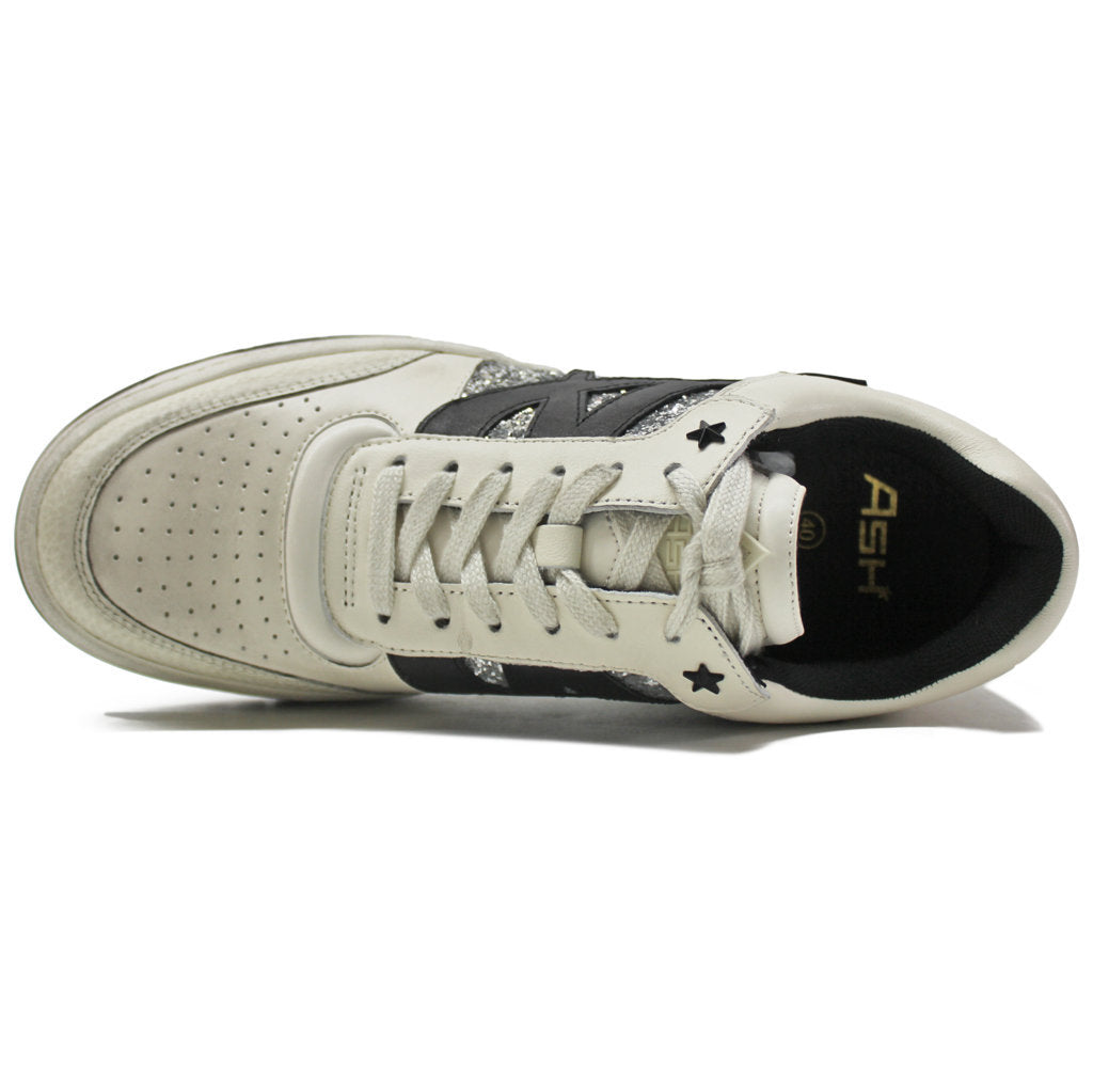 Ash Blake Leather Womens Trainers#color_gardenia black silver