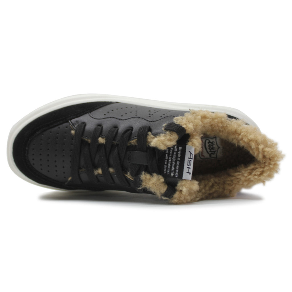 Ash Impuls Fur Leather Womens Trainers#color_black black white