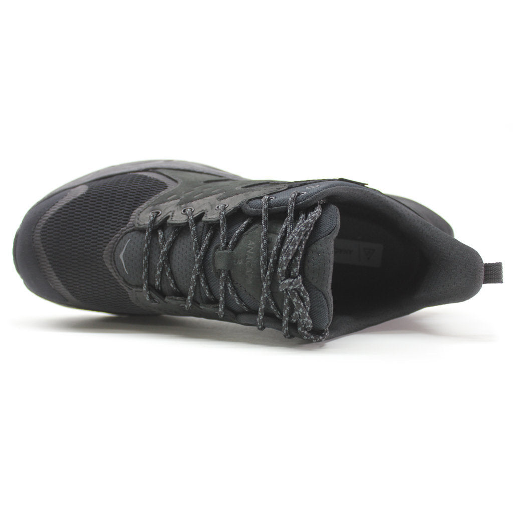 Hoka One One Anacapa 2 Low GTX Nubuck Textile Mens Trainers#color_black black