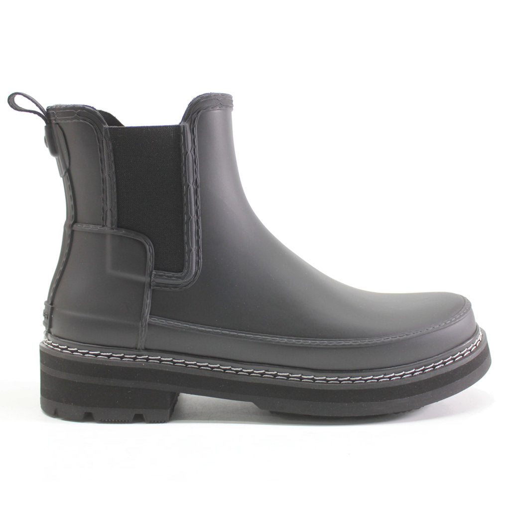 Hunter Refined Chelsea Stitch Rubber Womens Boots#color_black