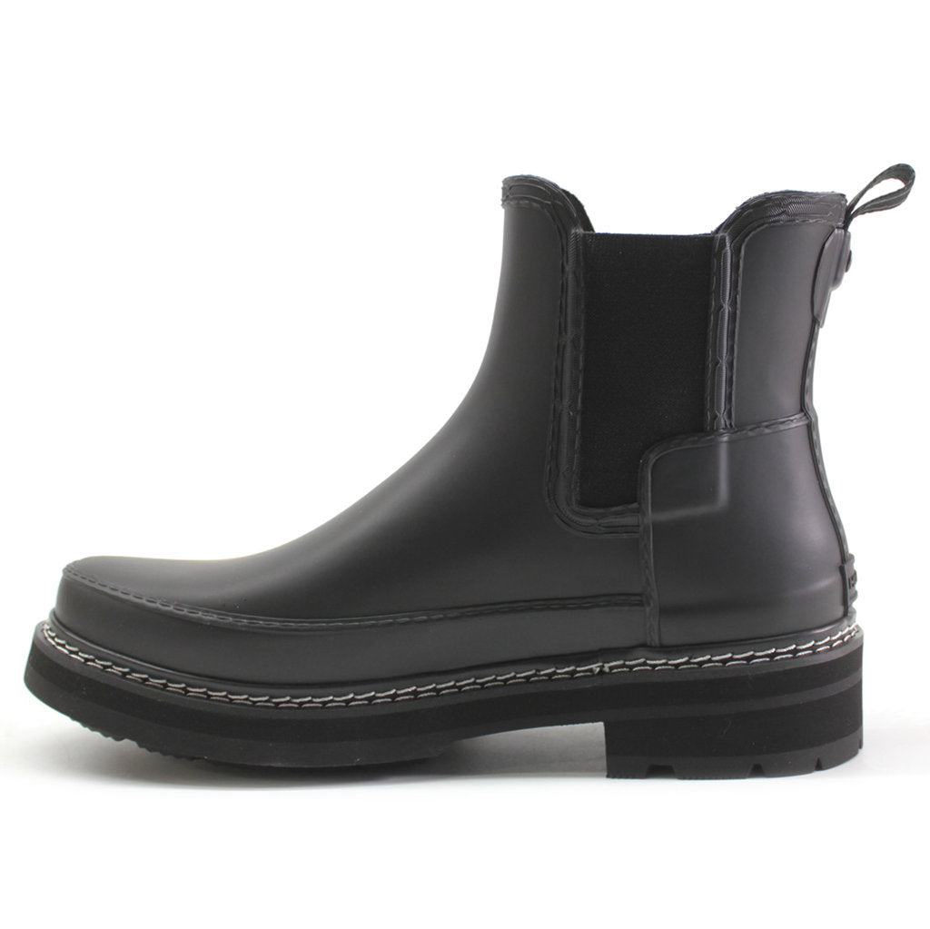 Hunter Refined Chelsea Stitch Rubber Womens Boots#color_black