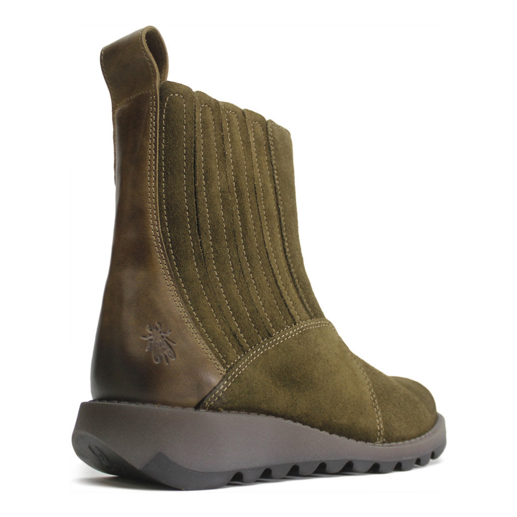 Fly London SUZY899FLY Rug Oiled Suede Womens Boots#color_sludge olive