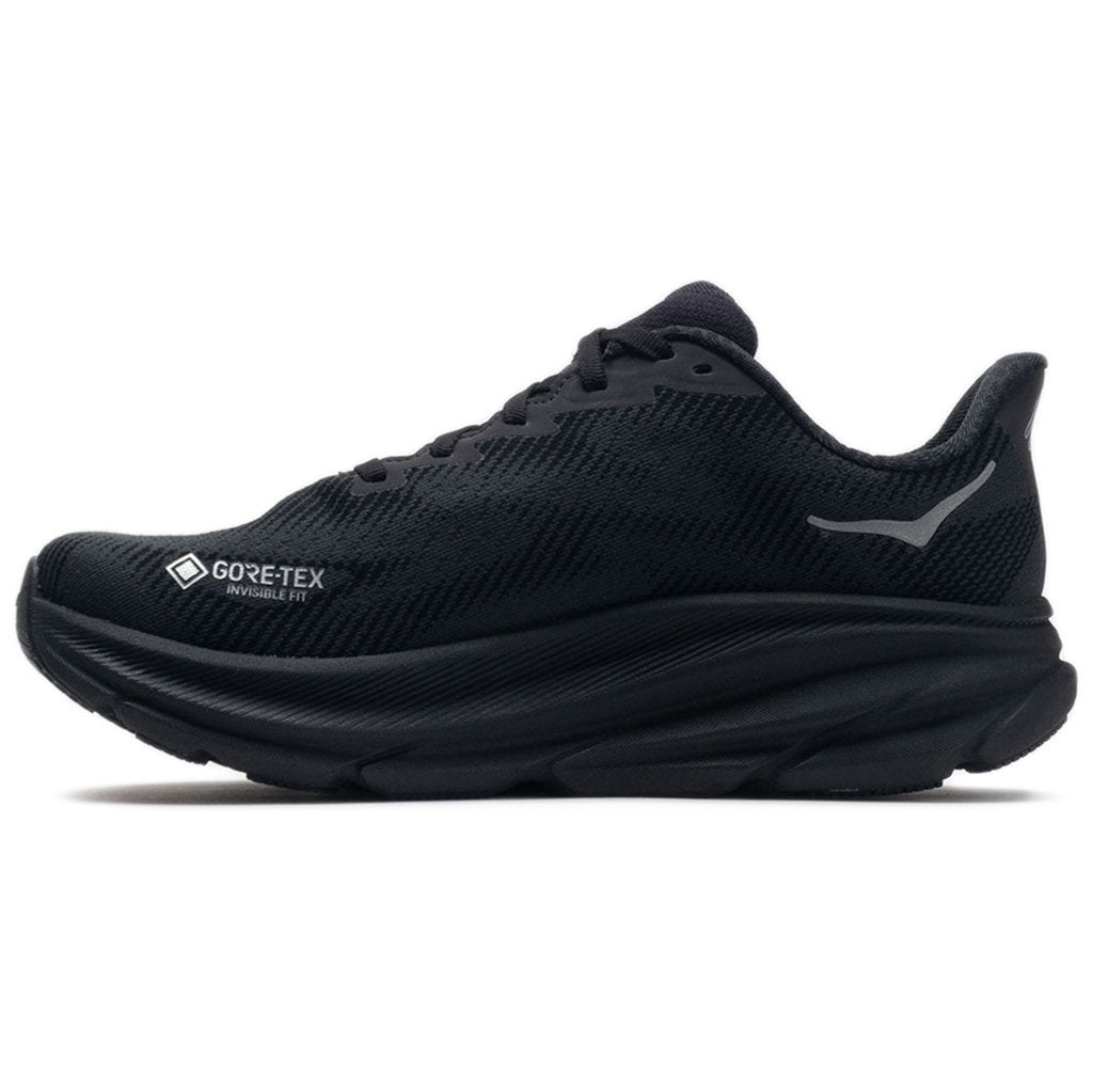 Hoka One One Clifton 9 GTX Textile Womens Trainers#color_black black