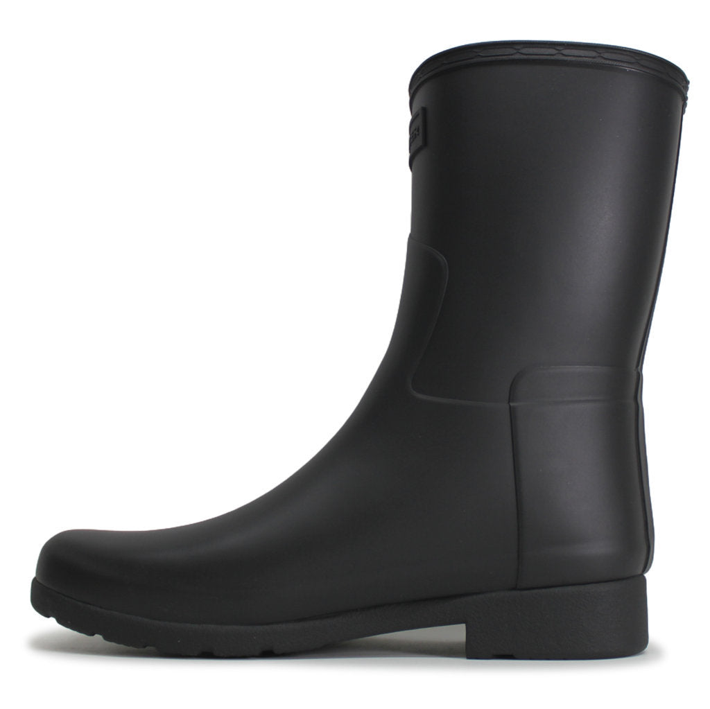 Hunter Refined Short Eyelet Rubber Womens Boots#color_black