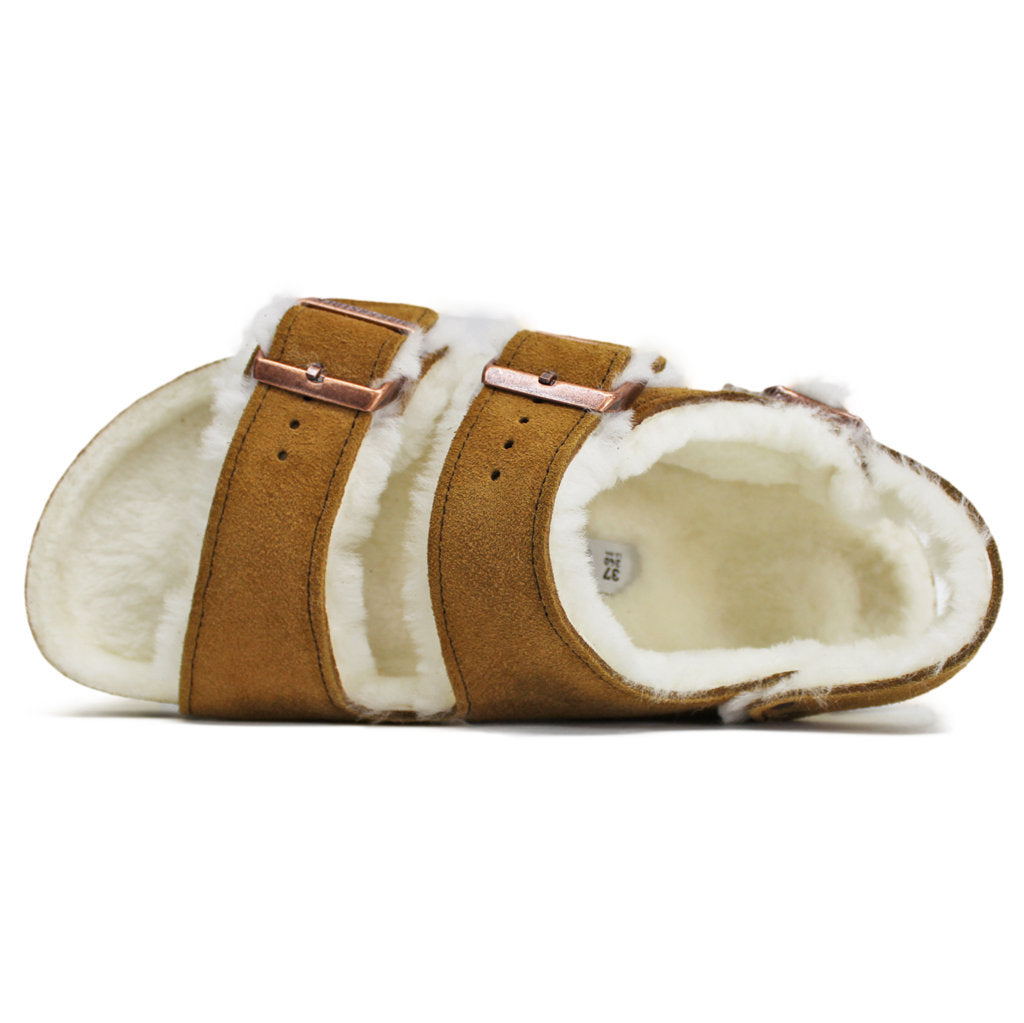 Birkenstock Milano Shearling Suede Leather Unisex Sandals#color_mink