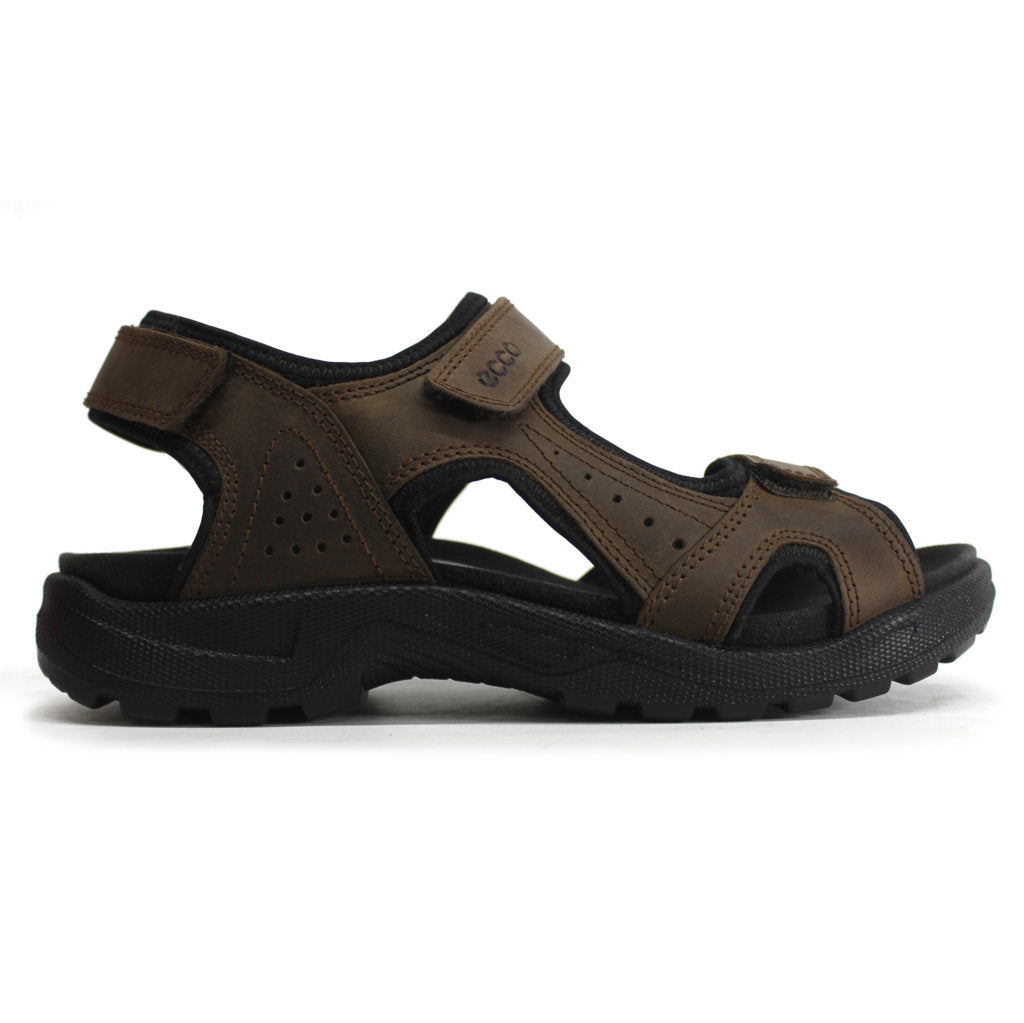 Ecco Onroads Leather Textile Mens Sandals#color_cocoa brown black