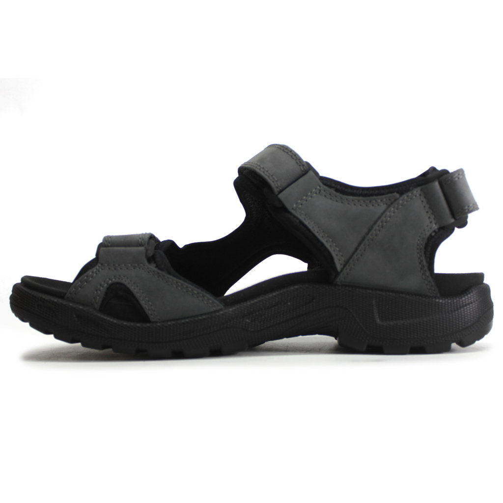 Ecco Onroads Leather Textile Mens Sandals#color_magnet black