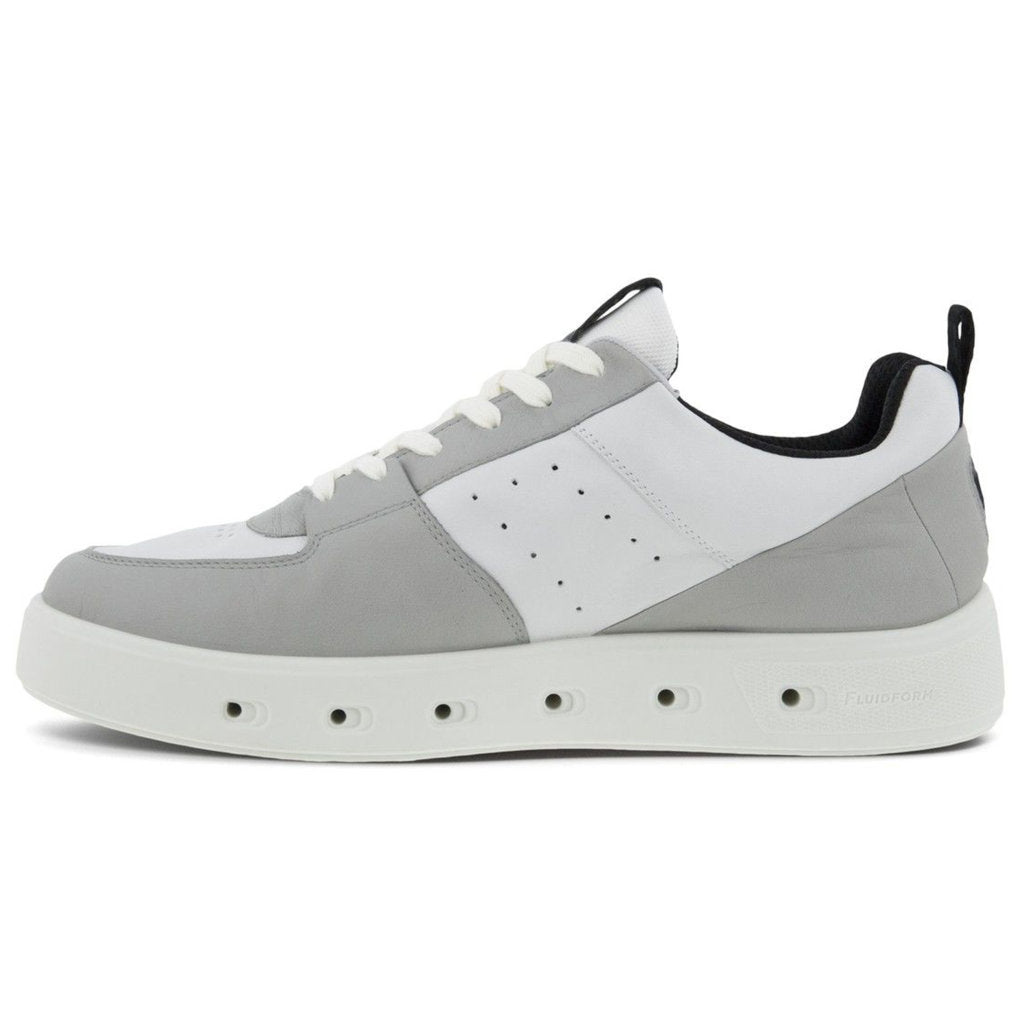 Ecco Street 720 Full Grain Leather Mens Trainers#color_concrete white