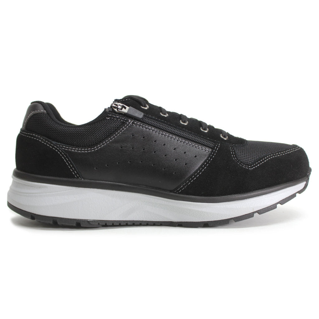 Joya Dynamo Zip Leather Textile Mens Trainers#color_black