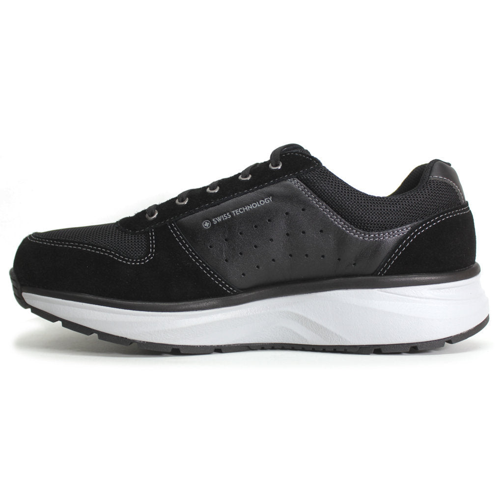 Joya Dynamo Zip Leather Textile Mens Trainers#color_black