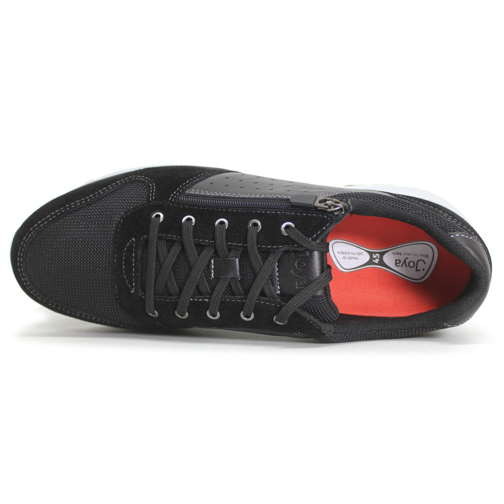 Joya Dynamo Zip Leather Textile Mens Trainers#color_black