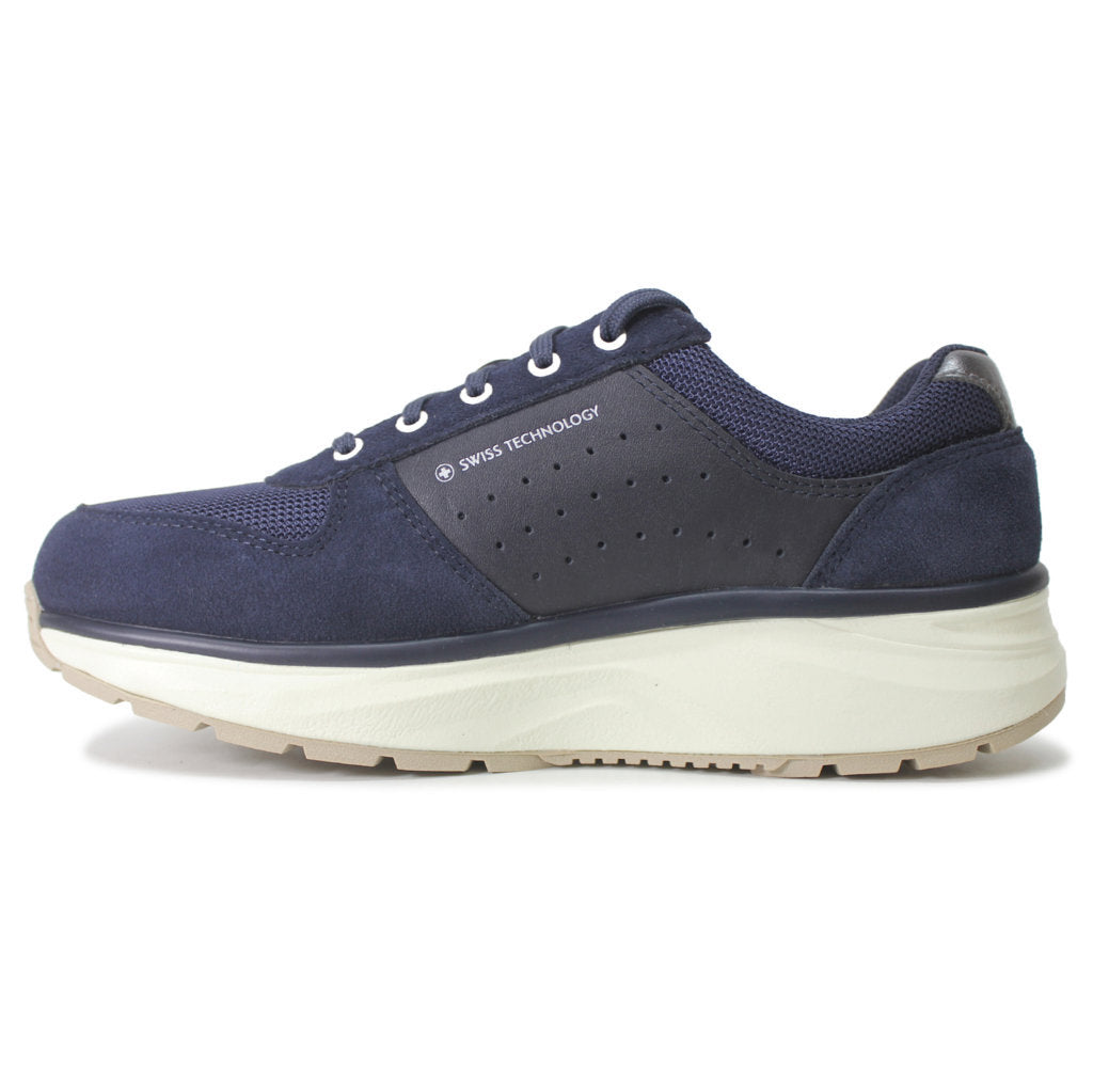 Joya Dynamo Zip Leather Textile Womens Trainers#color_dark blue