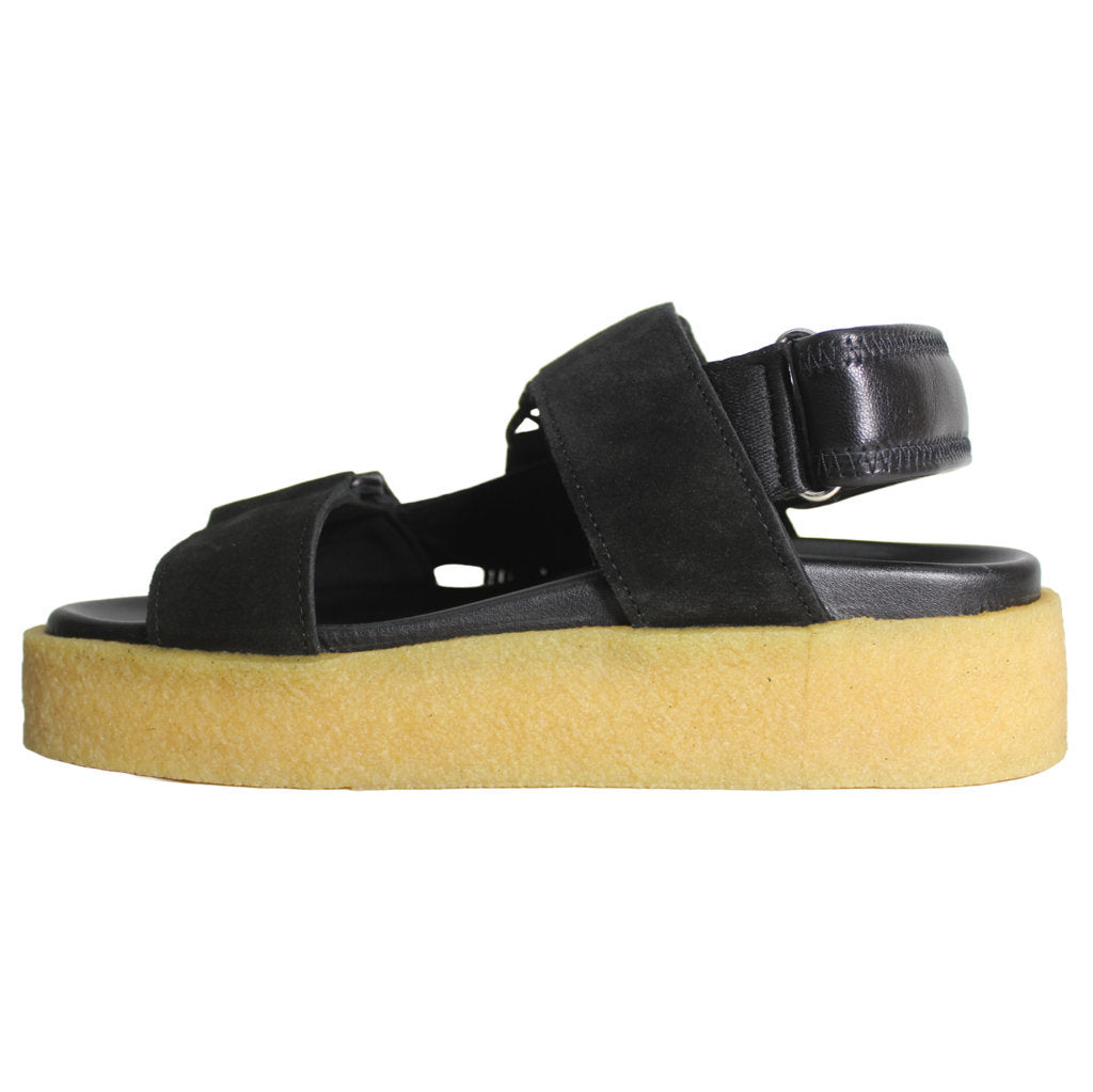 Clarks Originals Crepe SNDL Leather Womens Sandals#color_black combi