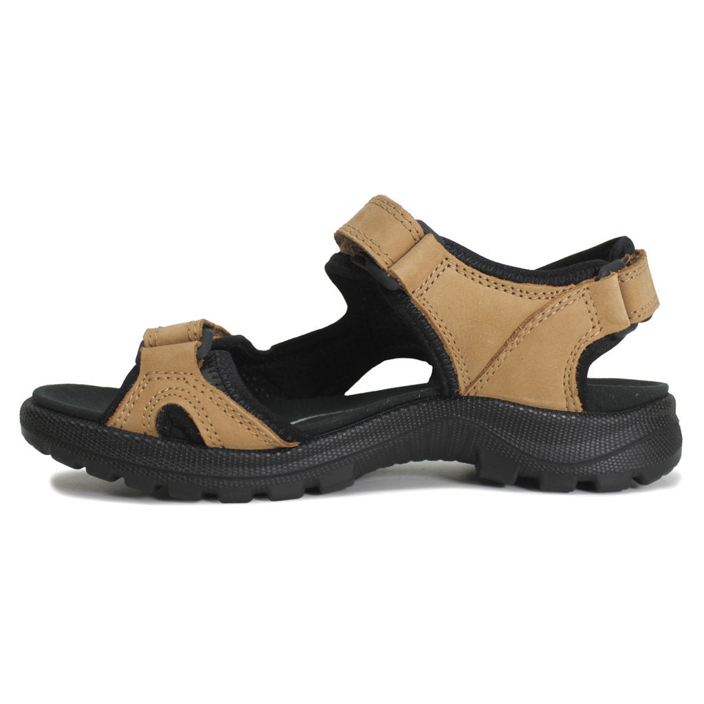 Ecco Onroads Leather Textile Womens Sandals#color_cashmere black