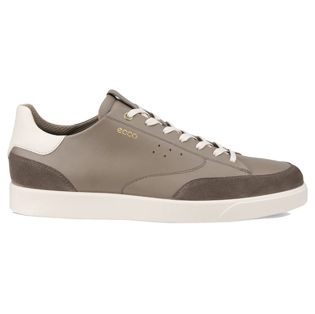 Ecco Street Lite 521394 Nubuck Leather Mens Trainers#color_dark clay taupe limestone