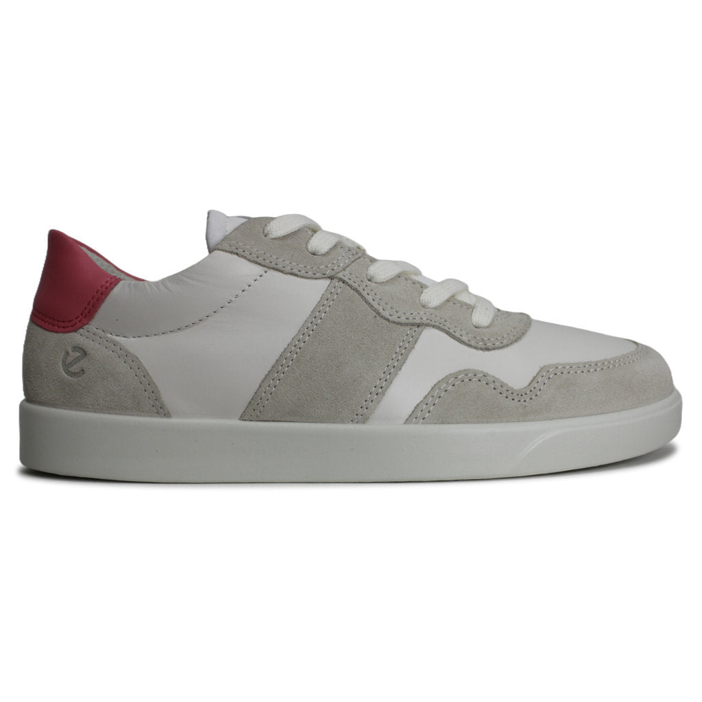 Ecco Street Lite 212873 Nubuck Leather Womens Trainers#color_shadow white white bubblegum