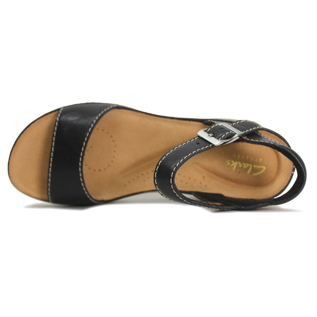 Clarks Kassanda Lily Leather Womens Sandals#color_black